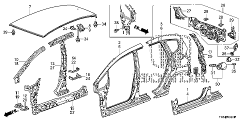 2010 fit FIT(SUZUKA PLANT) 5 DOOR 5MT OUTER PANEL - REAR PANEL diagram 2010 fit FIT(SUZUKA PLANT) 5 DOOR 5MT OUTER PANEL - REAR PANEL diagram