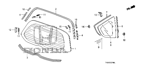 2010 fit FIT(SAYAMA PLANT) 5 DOOR 5MT REAR WINDSHIELD - QUARTER GLASS diagram 2010 fit FIT(SAYAMA PLANT) 5 DOOR 5MT REAR WINDSHIELD - QUARTER GLASS diagram