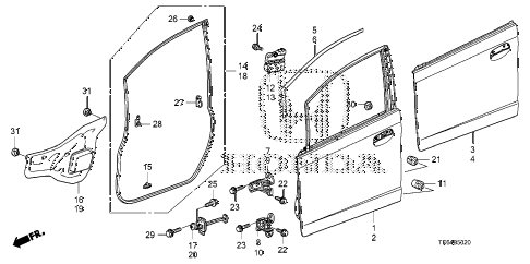 2012 fit FIT(SAYAMA PLANT) 5 DOOR 5MT FRONT DOOR PANELS diagram 2012 fit FIT(SAYAMA PLANT) 5 DOOR 5MT FRONT DOOR PANELS diagram