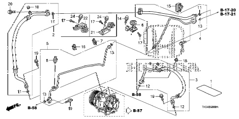 2010 fit SPORT(SUZUKA PLANT) 5 DOOR 5MT A/C HOSES - PIPES diagram 2010 fit SPORT(SUZUKA PLANT) 5 DOOR 5MT A/C HOSES - PIPES diagram