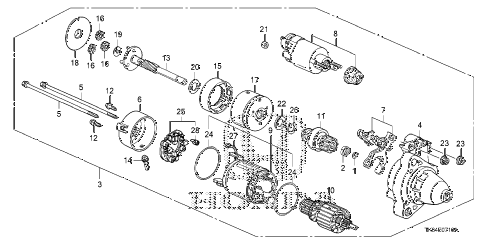 2009 fit SPORT(SUZUKA PLANT) 5 DOOR 5MT STARTER MOTOR (DENSO) diagram 2009 fit SPORT(SUZUKA PLANT) 5 DOOR 5MT STARTER MOTOR (DENSO) diagram