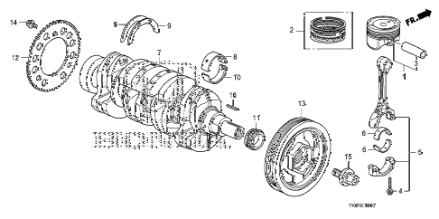 2012 fit SPORT(SUZUKA PLANT) 5 DOOR 5MT PISTON - CRANKSHAFT diagram 2012 fit SPORT(SUZUKA PLANT) 5 DOOR 5MT PISTON - CRANKSHAFT diagram
