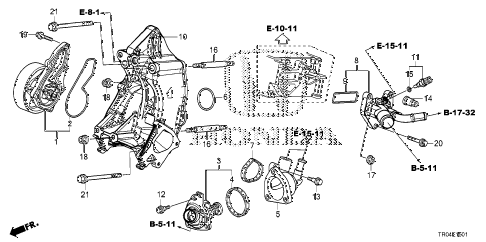 2012 civic SI 4 DOOR 6MT WATER PUMP (2.4L) diagram 2012 civic SI 4 DOOR 6MT WATER PUMP (2.4L) diagram