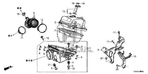 2012 civic DX 2 DOOR 5MT AIR CLEANER (1.8L) diagram 2012 civic DX 2 DOOR 5MT AIR CLEANER (1.8L) diagram