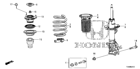 2012 civic DX 2 DOOR 5MT FRONT SHOCK ABSORBER diagram 2012 civic DX 2 DOOR 5MT FRONT SHOCK ABSORBER diagram