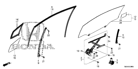 2012 civic DX 2 DOOR 5MT DOOR WINDOW - REGULATOR diagram 2012 civic DX 2 DOOR 5MT DOOR WINDOW - REGULATOR diagram