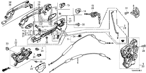 2012 civic DX 2 DOOR 5MT DOOR LOCKS - OUTER HANDLE diagram 2012 civic DX 2 DOOR 5MT DOOR LOCKS - OUTER HANDLE diagram
