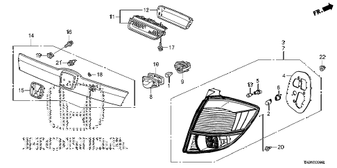 2014 fit STD 5 DOOR 1AT TAILLIGHT - LICENSE LIGHT diagram 2014 fit STD 5 DOOR 1AT TAILLIGHT - LICENSE LIGHT diagram