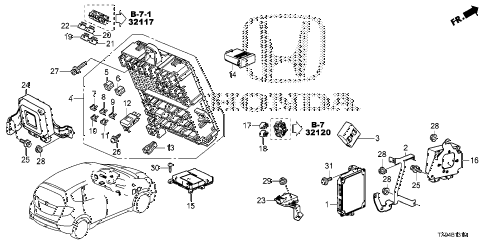 2013 fit STD 5 DOOR 1AT CONTROL UNIT (CABIN) (1) diagram 2013 fit STD 5 DOOR 1AT CONTROL UNIT (CABIN) (1) diagram