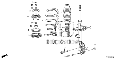 2014 fit STD 5 DOOR 1AT FRONT SHOCK ABSORBER diagram 2014 fit STD 5 DOOR 1AT FRONT SHOCK ABSORBER diagram
