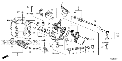 2014 fit STD 5 DOOR 1AT P.S. GEAR BOX (EPS) diagram 2014 fit STD 5 DOOR 1AT P.S. GEAR BOX (EPS) diagram
