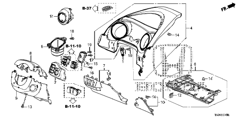 2013 fit STD 5 DOOR 1AT INSTRUMENT PANEL GARNISH (DRIVER SIDE) diagram 2013 fit STD 5 DOOR 1AT INSTRUMENT PANEL GARNISH (DRIVER SIDE) diagram