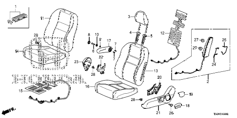2013 fit STD 5 DOOR 1AT FRONT SEAT (DRIVER SIDE) diagram 2013 fit STD 5 DOOR 1AT FRONT SEAT (DRIVER SIDE) diagram