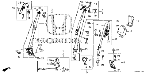 2014 fit STD 5 DOOR 1AT SEAT BELTS diagram 2014 fit STD 5 DOOR 1AT SEAT BELTS diagram
