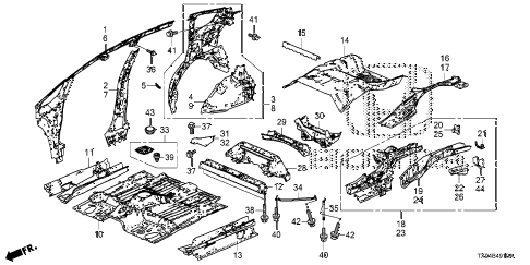 2013 fit STD 5 DOOR 1AT FLOOR - INNER PANEL diagram 2013 fit STD 5 DOOR 1AT FLOOR - INNER PANEL diagram