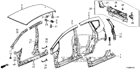2014 fit STD 5 DOOR 1AT OUTER PANEL - REAR PANEL diagram 2014 fit STD 5 DOOR 1AT OUTER PANEL - REAR PANEL diagram