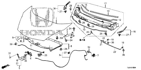 2013 fit STD 5 DOOR 1AT ENGINE HOOD diagram 2013 fit STD 5 DOOR 1AT ENGINE HOOD diagram