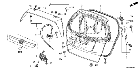 2013 fit STD 5 DOOR 1AT TAILGATE diagram 2013 fit STD 5 DOOR 1AT TAILGATE diagram