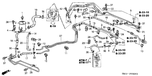 Acura 53732-SP0-A01 Power Steering Return Hose