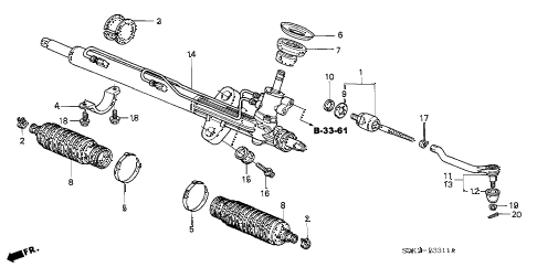2002 TL TYPE-SNAVI 4 DOOR 5AT P.S. GEAR BOX (TYPE-S) diagram