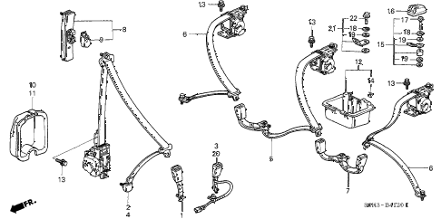 2002 TL TYPE-SNAVI 4 DOOR 5AT SEAT BELT diagram