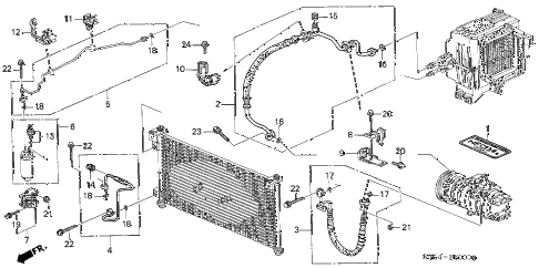 1999 TL 4 DOOR 4AT A/C HOSES - PIPES diagram