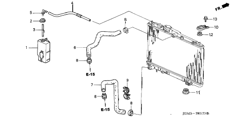 2002 CL SPORTNAVIGATION 2 DOOR 5AT RADIATOR HOSE diagram