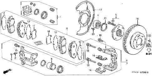 2003 CL SPORTNAVIGATION 2 DOOR 5AT FRONT BRAKE diagram
