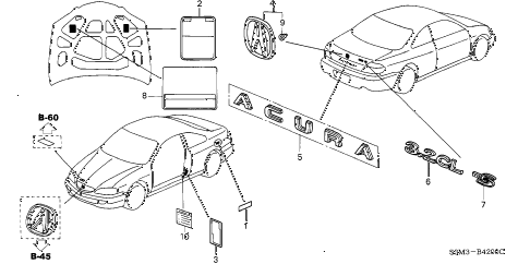2002 CL SPORTNAVIGATION 2 DOOR 5AT EMBLEMS diagram 2002 CL SPORTNAVIGATION 2 DOOR 5AT EMBLEMS diagram