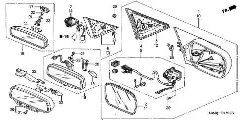 2002 CL PREMNAVIGATION 2 DOOR 5AT MIRROR diagram 2002 CL PREMNAVIGATION 2 DOOR 5AT MIRROR diagram