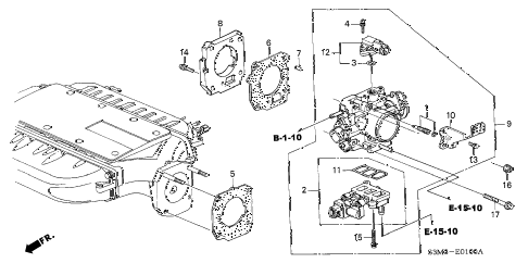 2002 CL PREMNAVIGATION 2 DOOR 5AT THROTTLE BODY (1) diagram 2002 CL PREMNAVIGATION 2 DOOR 5AT THROTTLE BODY (1) diagram