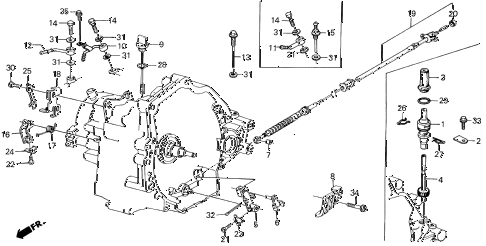 1987 INTEGRA LSSPECIAL 3 DOOR 4AT AT CONTROL LEVER - CONTROL WIRE diagram