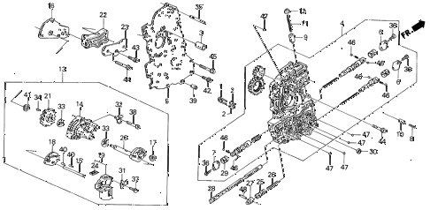 1988 INTEGRA LS 5 DOOR 4AT AT MAIN VALVE BODY (2) diagram