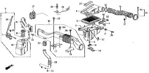 1988 INTEGRA LSSPECIAL 3 DOOR 4AT AIR CLEANER diagram 1988 INTEGRA LSSPECIAL 3 DOOR 4AT AIR CLEANER diagram