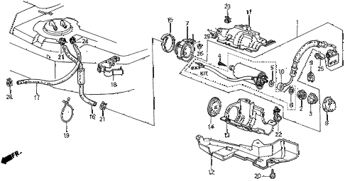1989 INTEGRA RS 5 DOOR 4AT FUEL PUMP diagram