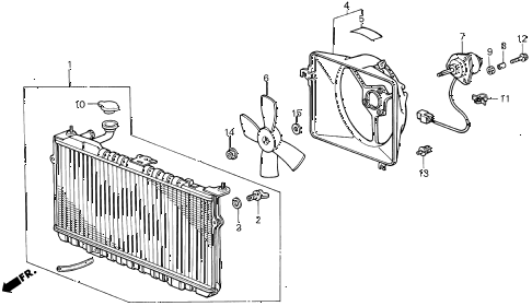 1988 INTEGRA LSSPECIAL 3 DOOR 4AT RADIATOR (DENSO) diagram