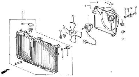 1988 INTEGRA LSSPECIAL 3 DOOR 4AT RADIATOR (TOYO) diagram