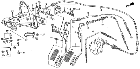 1987 INTEGRA RS 5 DOOR 5MT ACCELERATOR PEDAL diagram