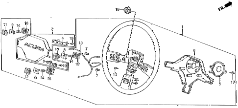1987 INTEGRA RS 3 DOOR 5MT STEERING WHEEL (1) diagram