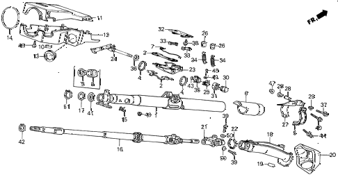1989 INTEGRA RS 3 DOOR 5MT STEERING COLUMN diagram
