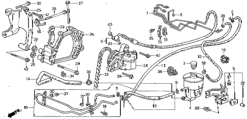1987 INTEGRA RS 5 DOOR 5MT P.S. HOSES - PIPES diagram