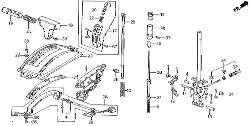 1988 INTEGRA RS 3 DOOR 4AT SELECT LEVER diagram
