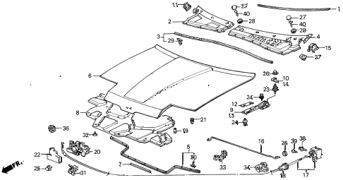 1987 INTEGRA LSSPECIAL 3 DOOR 5MT HOOD diagram