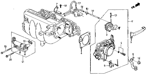 1989 INTEGRA RS 3 DOOR 4AT THROTTLE BODY (2) diagram