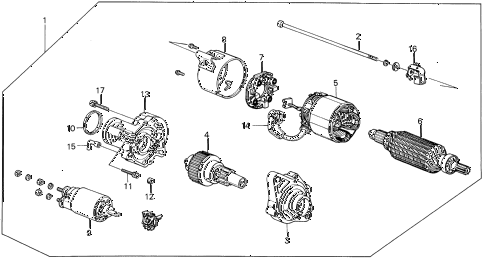 1989 INTEGRA LS 3 DOOR 4AT STARTER MOTOR (MITSUBA) diagram