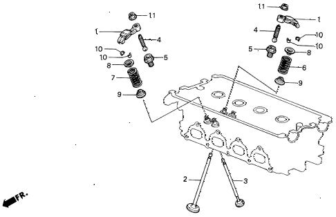 1989 INTEGRA RS 3 DOOR 4AT VALVE - ROCKER ARM diagram
