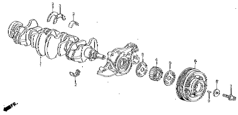1987 INTEGRA LS 3 DOOR 4AT CRANKSHAFT - PULLEY diagram 1987 INTEGRA LS 3 DOOR 4AT CRANKSHAFT - PULLEY diagram