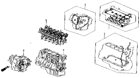 1988 INTEGRA LS 5 DOOR 5MT GASKET KIT - ENGINE ASSY.  - TRANSMISSION ASSY. diagram