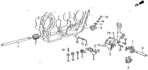 1987 INTEGRA LSSPECIAL 3 DOOR 5MT MT SHIFT ARM - SHIFT ROD diagram