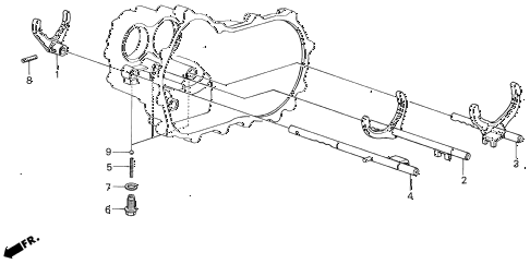 1987 INTEGRA RS 3 DOOR 5MT MT SHIFT FORK - SETTING SCREW diagram